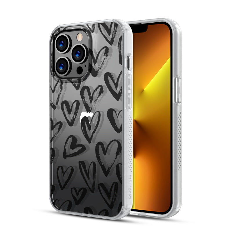 MyBat Pro Mood Series Case for Apple iPhone 13 Pro (6.1) - Black Hearts