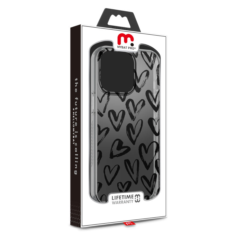 MyBat Pro Mood Series Case for Apple iPhone 13 Pro (6.1) - Black Hearts