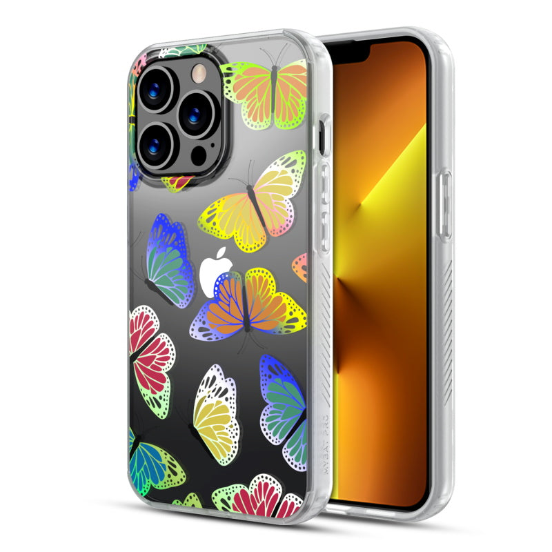 MyBat Pro Mood Series Case for Apple iPhone 13 Pro (6.1) - Neon Butterflies