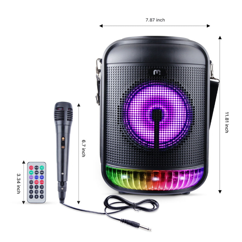 MyBat Pro Rex Portable Bluetooth Speaker with LED / Remote / Microphone - 10W - Black