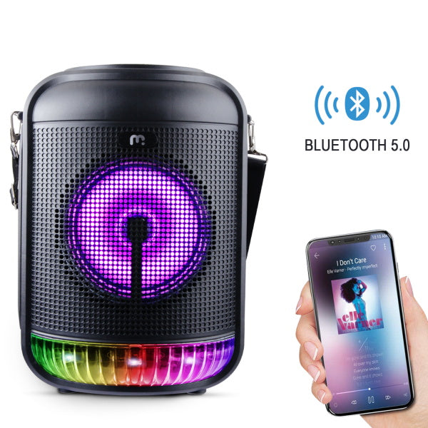 MyBat Pro Rex Portable Bluetooth Speaker with LED / Remote / Microphone - 10W - Black