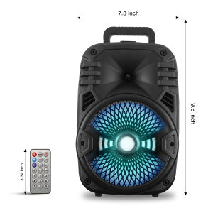 MyBat Pro Optic Portable Bluetooth Speaker with LED Light / Microphone- 10W - Black