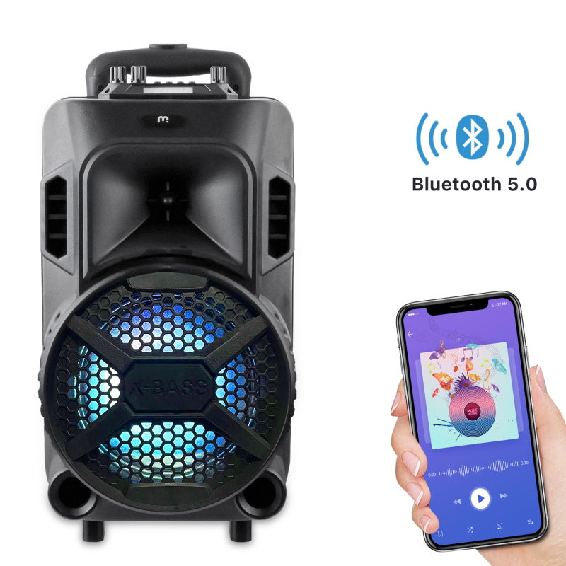 MyBat Pro Cayenne Portable Bluetooth Speaker with LED / Microphone / Remote - 15W - Black