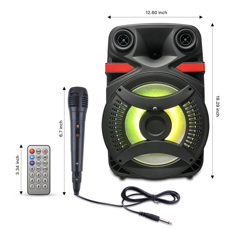 MyBat Pro Newton Portable Bluetooth Speaker with LED / Microphone / Remote - 30W - Black