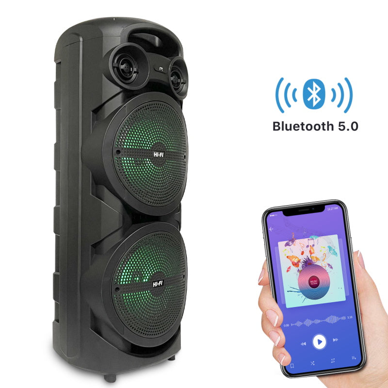 MyBat Pro Magnitude Portable Bluetooth Speaker with LED / Microphone / Remote - 30W - Black