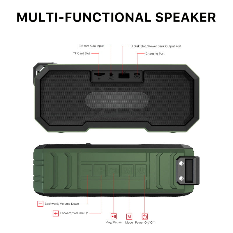 MyBat Pro Outback Waterproof Bluetooth Speaker - Army Green