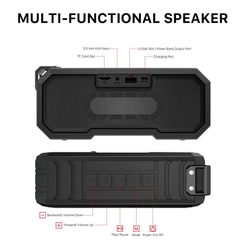 MyBat Pro Outback Waterproof Bluetooth Speaker - Black