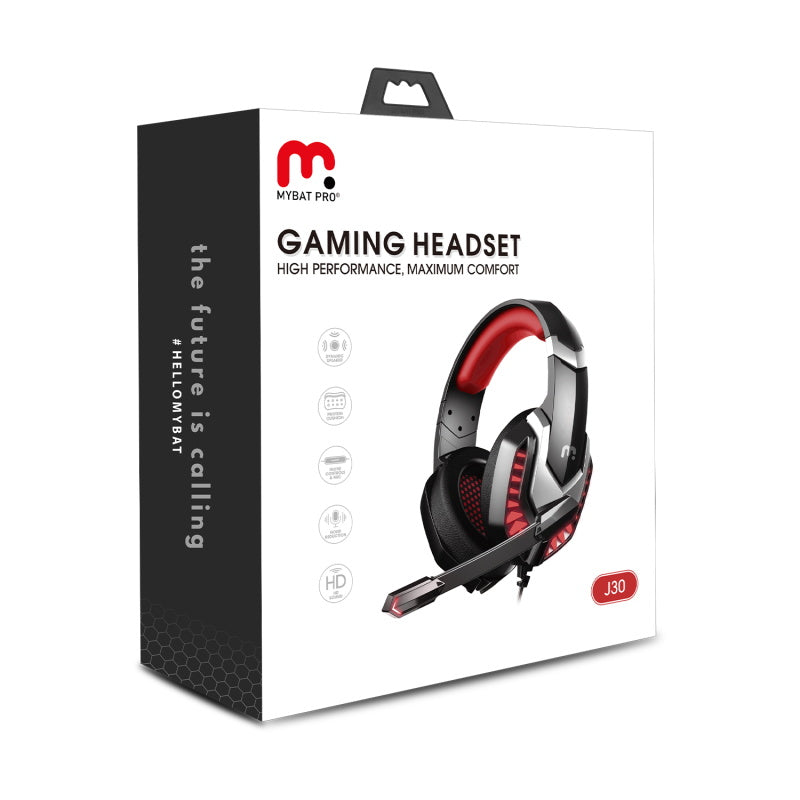 MyBat Pro Gaming Headset with LED Light - Black / Red