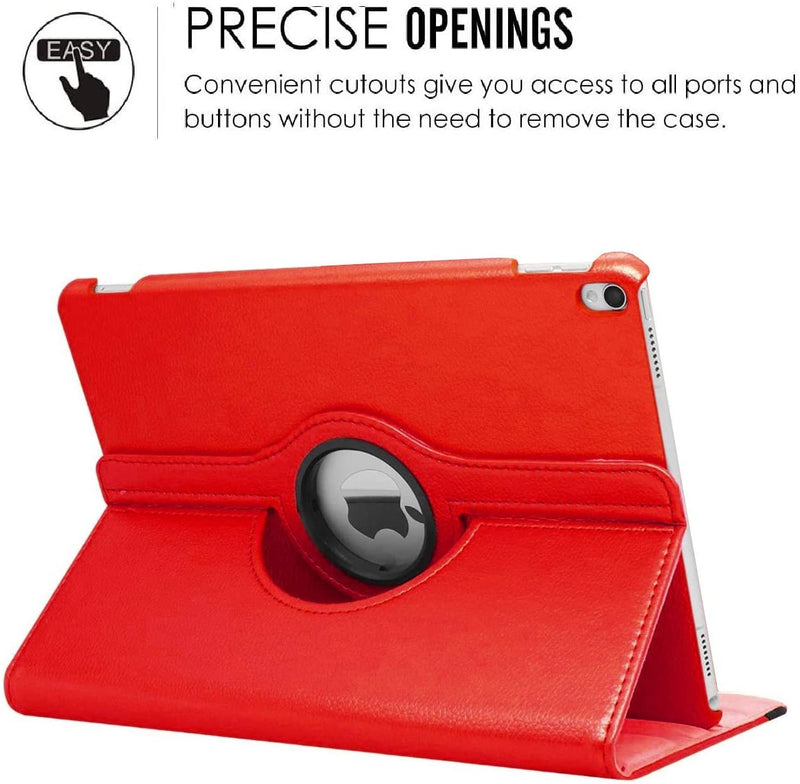 Rotating Case for iPad Air (3rd Gen) 10.5" (2019) / iPad Pro 10.5" (2017) 360 Degree with Adjustable Multiple Stand Smart Cover Case with Auto Sleep Wake - Red