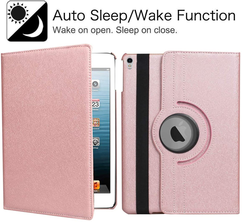 Rotating Case for iPad Air (3rd Gen) 10.5" (2019) / iPad Pro 10.5" (2017) 360 Degree with Adjustable Multiple Stand Smart Cover Case with Auto Sleep Wake - Rose Gold