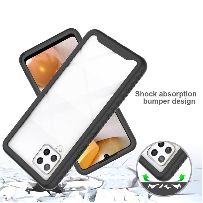 For Samsung A42 5G Shockproof Heavy Duty Bumper Case - Clear/Black