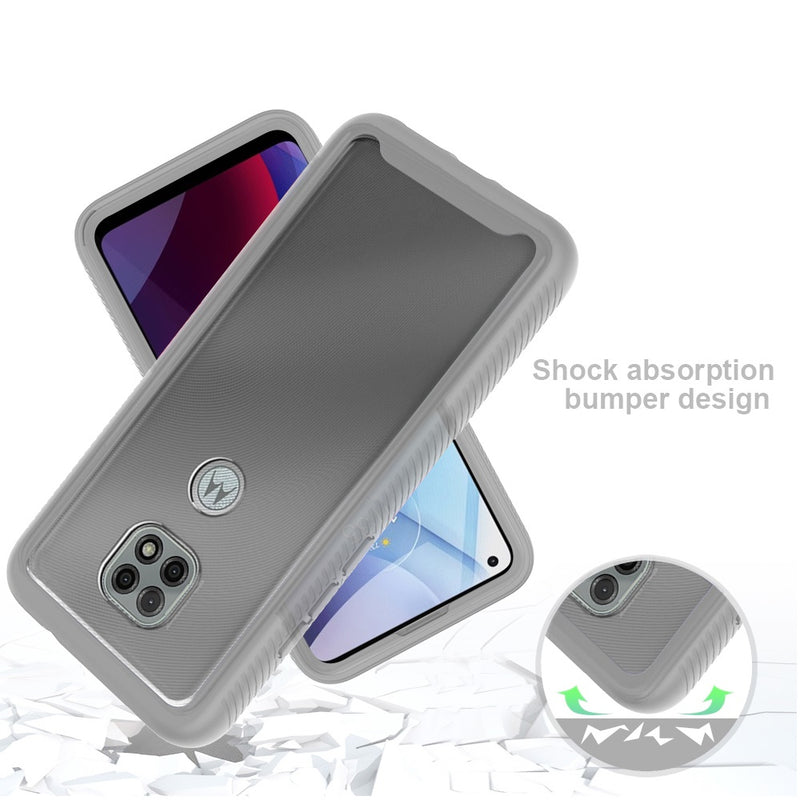 For Motorola Moto G Power 2021 Shockproof Heavy Duty Bumper Case - Clear/Clear