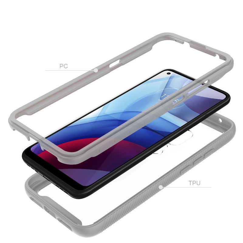 For Motorola Moto G Power 2021 Shockproof Heavy Duty Bumper Case - Clear/Clear