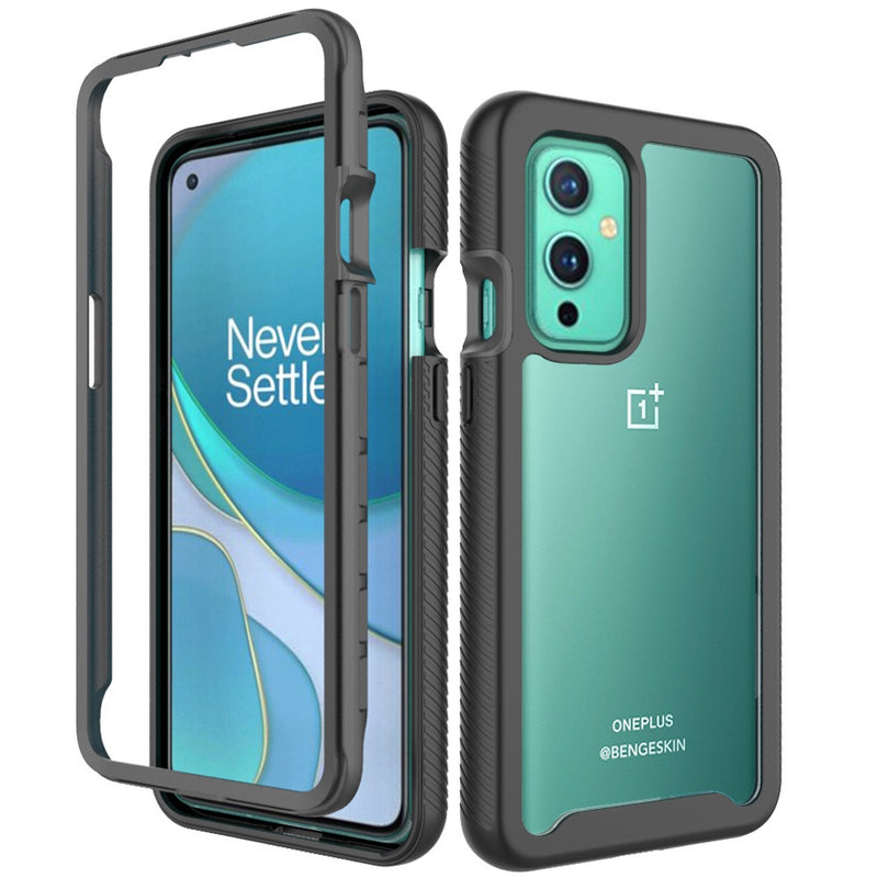 For OnePlus 9 Shockproof Heavy Duty Bumper Case - Clear/Black