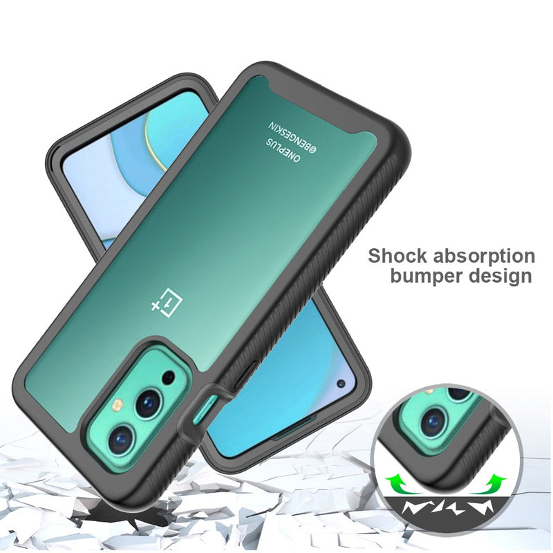 For OnePlus 9 Shockproof Heavy Duty Bumper Case - Clear/Black