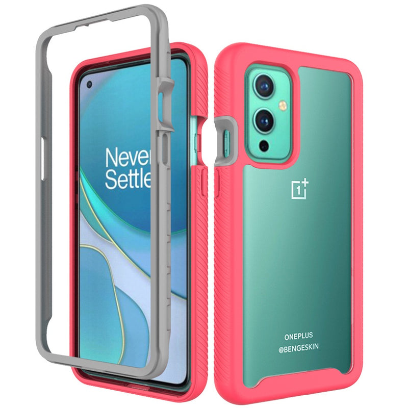 For OnePlus 9 Pro Shockproof Heavy Duty Bumper Case - Clear/Red