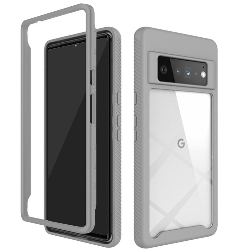 For Google Pixel 6 Shockproof Heavy Duty Bumper Case - Clear/Clear