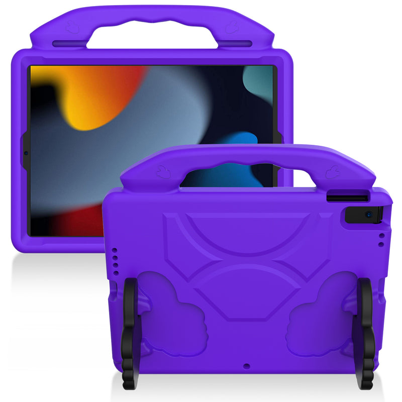 For Apple iPad 9.7 inch Thumbs Up Kickstand Shockproof Tablet Case Cover - Dark Purple
