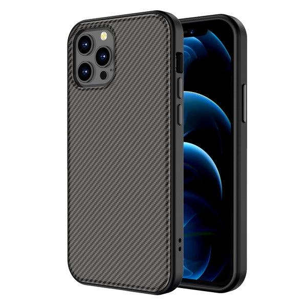 Airium Hybrid Case for Apple iPhone 12 Pro (6.1) / 12 (6.1) - Black Carbon Fiber Texture / Black