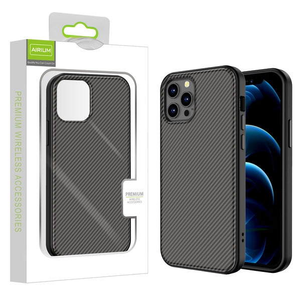 Airium Hybrid Case for Apple iPhone 12 Pro (6.1) / 12 (6.1) - Black Carbon Fiber Texture / Black