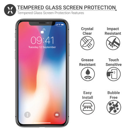 Premium 2.5D 0.33mm Tempered Glass Clear Screen Protector for iPhone X/XS/11 Pro