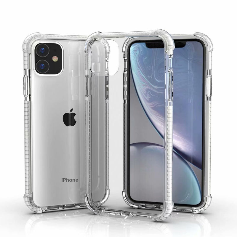 Crystal Clear Case Shockproof Corners Air Cushion Protective TPU Bumper Hard Acrylic Back Cover for iPhone 12 Pro Max (6.7") - White