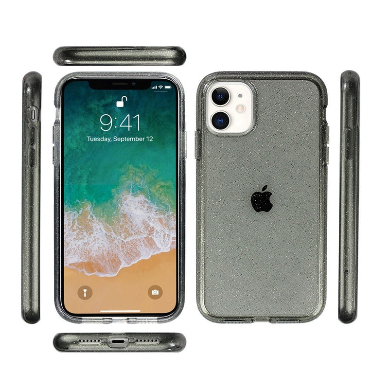 Bling Glitter Clear Hard Case (Acrylic and TPU) for iPhone 12 Mini (5.4") - Dark