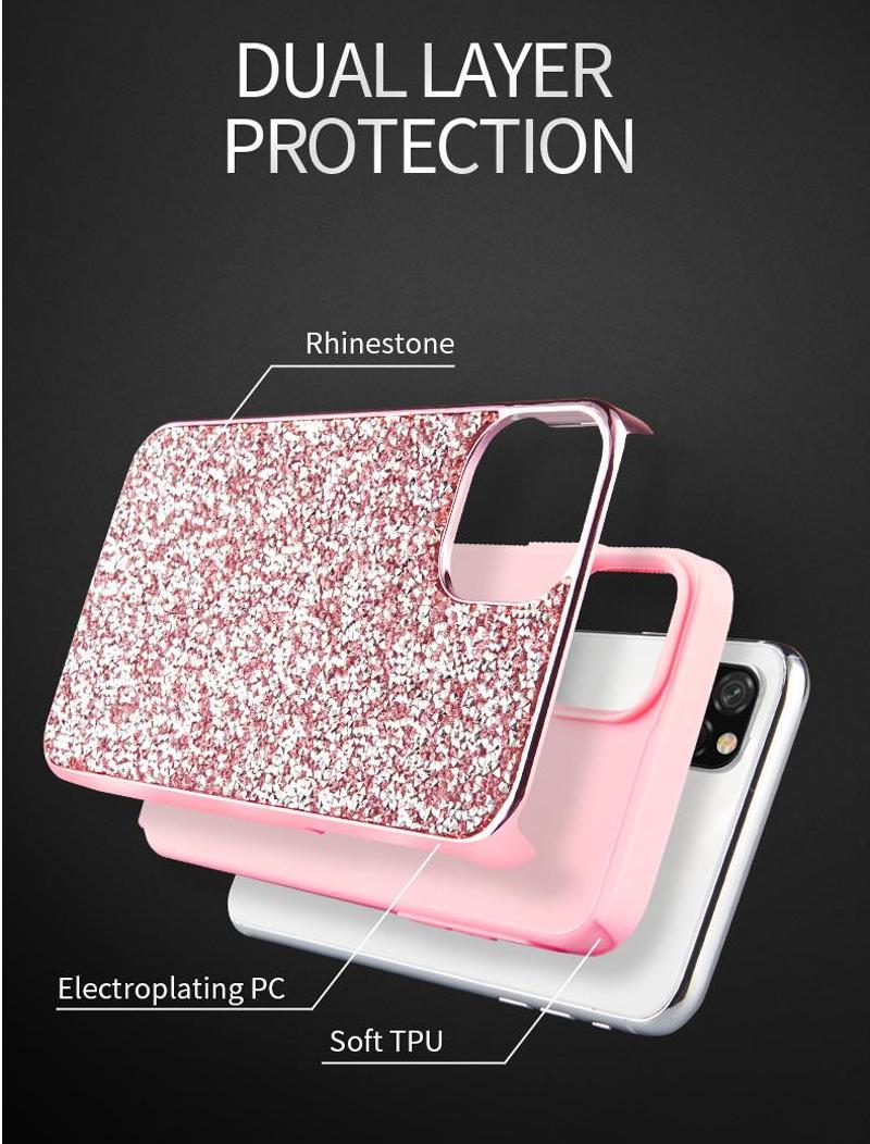 Deluxe Diamond Bling Glitter Case For iPhone 6 Plus/7 Plus/8 Plus - Pink