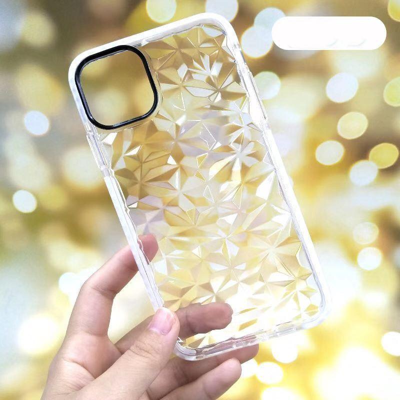 Soft TPU Rhombus Diamond Case for iPhone X/XS - White