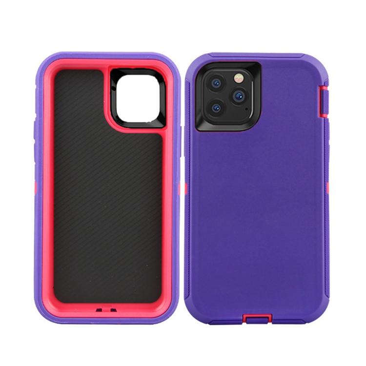 Heavy Duty Hybrid 3-In-1 Shockproof Robot Case with Clip for iPhone 12 Mini (5.4") - Purple