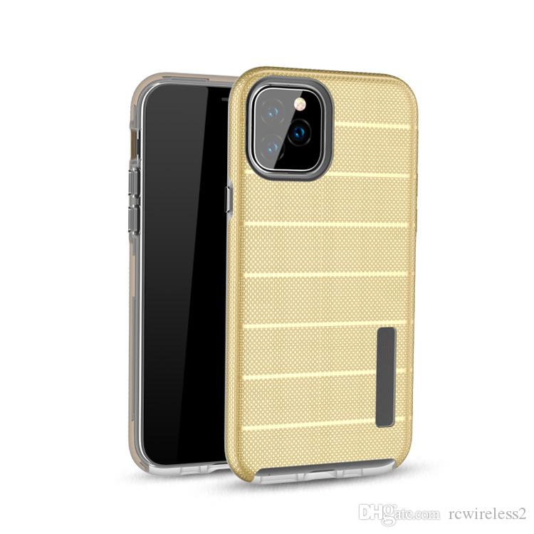 For iPhone XS Max Stripes Tuff Armor Hybrid Case Cover - Gold