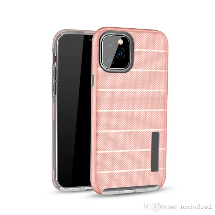 For iPhone XS Max Stripes Tuff Armor Hybrid Case Cover - Rose Gold