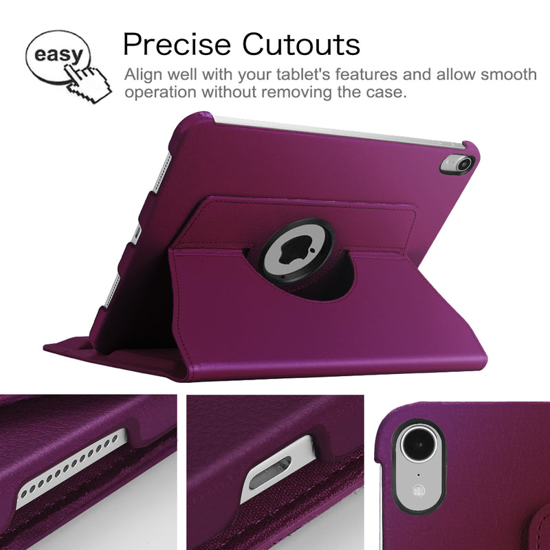 Rotating Case for iPad Pro 12.9 3rd Gen 2018 (Supports 2nd Gen Pencil Charging Mode) - 360 Degree Rotating Stand Protective Cover with Auto Sleep/Wake - Purple