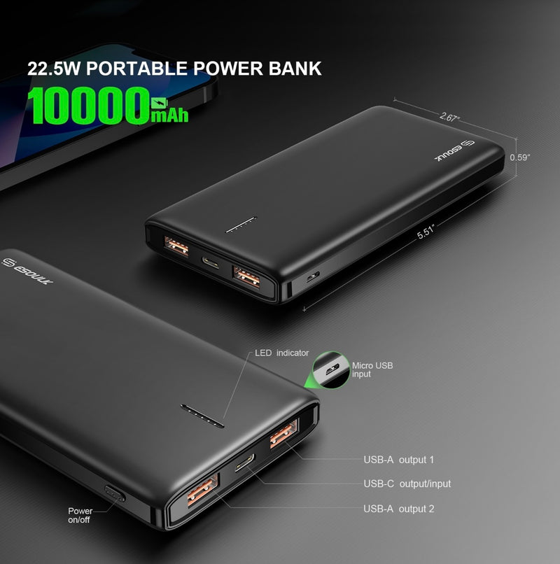EP30-BK:10000mAh PD20W+QC 22.5W POWER BANK