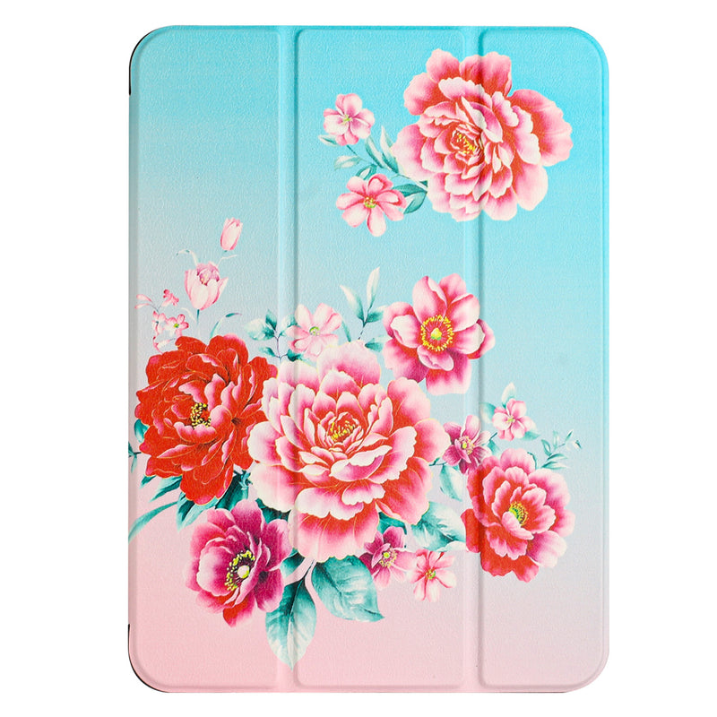 For Apple iPad 10th Gen 2022 Trifold Magnetic Closure PU Leather Case Cover - Blooming Flowers