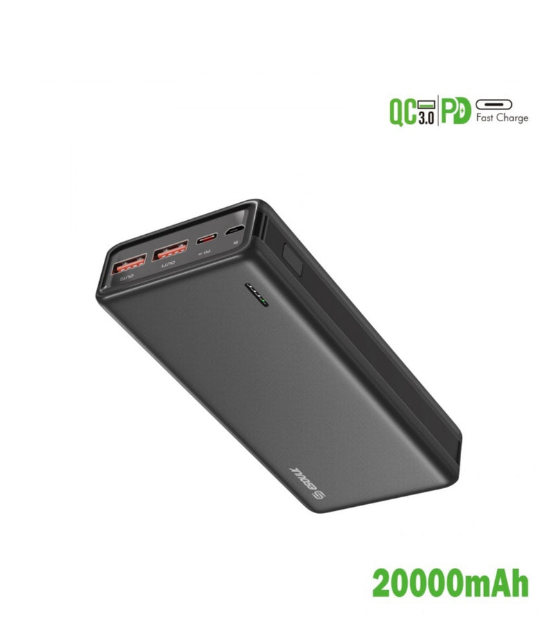 EP29-BK:20000mAh PD+QC Power Bank 22.5W