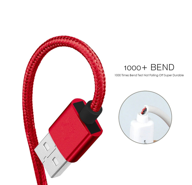 EC45L-IP-RD: Esoulk 10FT USB Cable For IPhone XS/XR/XS MAX 1.7A-Red