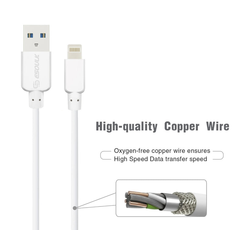 EC30P-IP-WH Esoulk 5ft Faster Speed Charging Cable For IOS-White