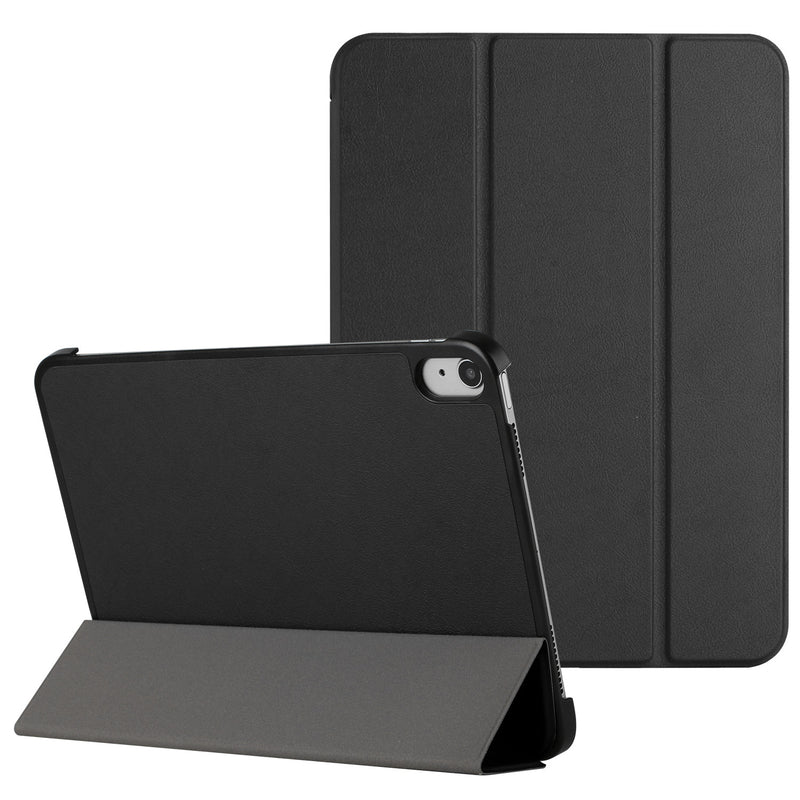 For Apple iPad 10th Gen 2022 Trifold Magnetic Closure PU Leather Case Cover - Black