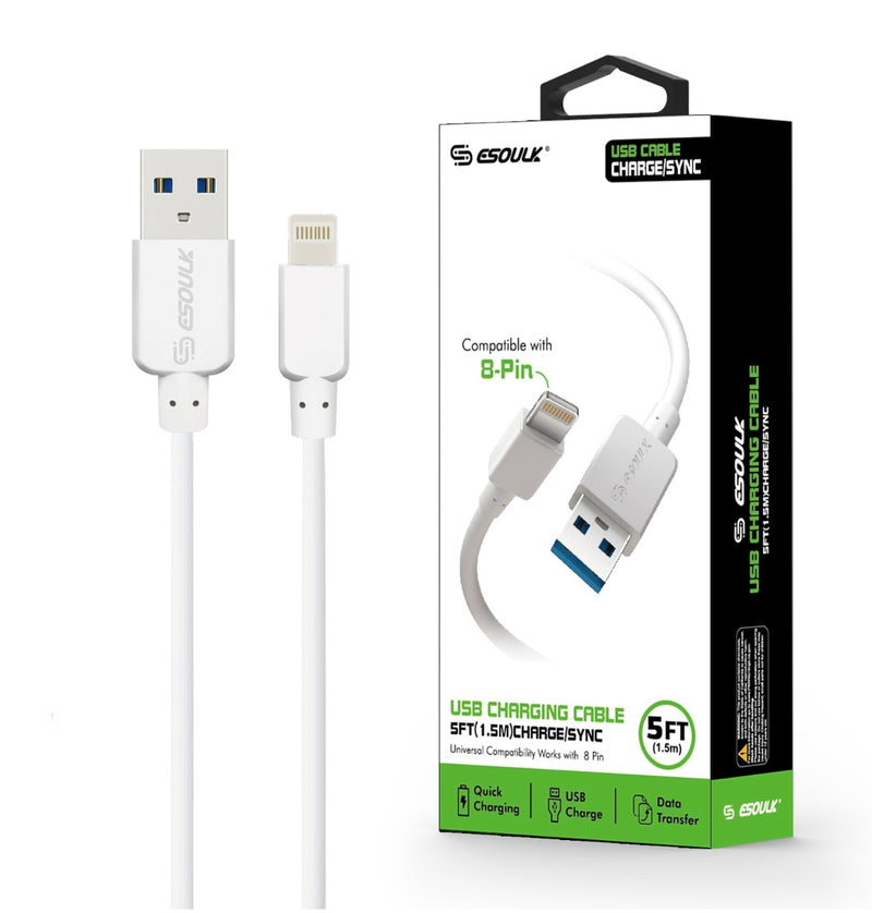 EC30P-IP-WH Esoulk 5ft Faster Speed Charging Cable For IOS-White