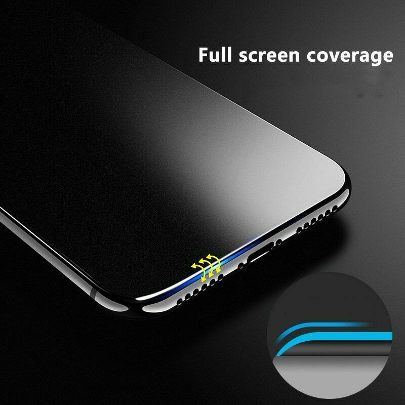 Premium AAA Full Cover Matte Tempered Glass Screen Protector for Apple iPhone 12 Pro Max - Black Edge (No Package)